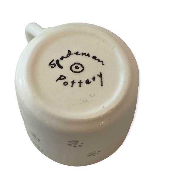 Vintage SPADEMAN POTTERY Cream Ceramic Peek A Boo Dog Mug - Picture 5 of 6
